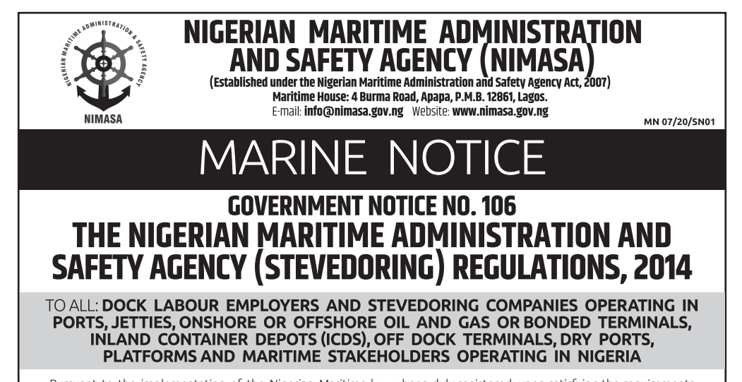 Stevedoring Regulations 2014