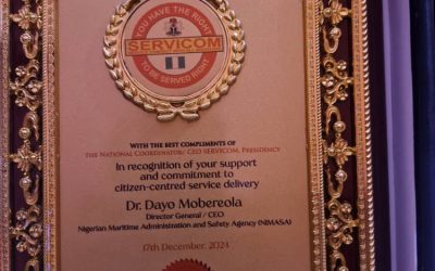 SERVICOM: NIMASA BAGS AWARD OF EXCELLENT SERVICE DELIVERY