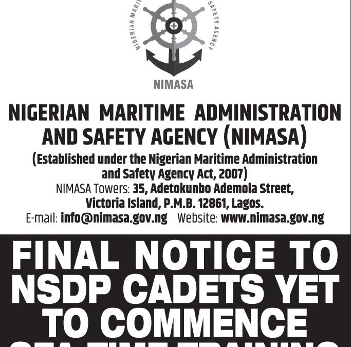 Final Notice NSDP Cadets on Sea-Time Training