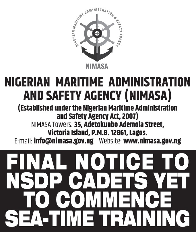 Final Notice NSDP Cadets on Sea-Time Training